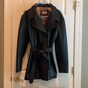 Women’s American Base Black Leather Belted Jacket